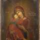 A LARGE ICON SHOWING THE VLADIMIRSKAYA MOTHER OF GOD Rus - photo 1