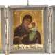 A MINIATURE TRIPTYCH SHOWING IMAGES OF THE MOTHER OF GOD - photo 1