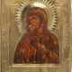 AN ICON SHOWING THE FEODOROVSKAYA MOTHER OF GOD WITH RIZ - photo 1