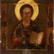 AN ICON SHOWING CHRIST PANTOKRATOR AND TWO REVERSE PAINTING - photo 1