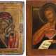 TWO ICONS SHOWING THE KAZANSKAYA MOTHER OF GOD AND ST. JOHN - photo 1