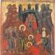 A FINE ICON SHOWING THE RAISING OF LAZARUS FROM A CHURCH IC - фото 1