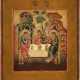 A SMALL ICON SHOWING THE OLD TESTAMENT TRINITY Russian, cir - Foto 1
