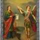 AN ICON SHOWING ST. BARBARA AND THE ARCHANGEL MICHAEL WITH - Foto 1