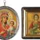 A MINIATURE ICON SHOWING ST. PANTELEIMON AND A BREAST ICON - photo 1
