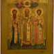 A FINELY PAINTED ICON OF THE THREE HIERARCHS OF ORTHODOXY C - фото 1