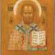 A FINE ICON SHOWING ST. NICHOLAS OF MYRA Russian, Palekh, 1 - Foto 1