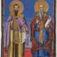 A LARGE ICON SHOWING STS. NAUM AND STYLIANOS WITH BASMA Gre - photo 1
