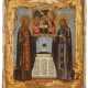 A SMALL ICON SHOWING STS. SERGEY AND NIKON OF RADONEZH Russ - Foto 1