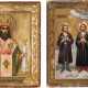 TWO MINIATURE ICONS SHOWING SELECTED SAINTS Russian, early - Foto 1