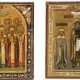 TWO MINIATURE ICONS SHOWING SELECTED SAINTS Russian, early - photo 1