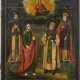A LARGE ICON SHOWING FOUR SELECTED SAINTS, ST. BARBARA AMON - фото 1