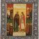 A FINELY PAINTED MULTI-PARTITE ICON SHOWING STS. NIKOLAY AN - фото 1