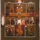 A MULTI-PARTITE ICON SHOWING THE CRUCIFIXION OF CHRIST, IMA - photo 1