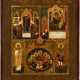 A FINE MULTI-PARTITE ICON SHOWING THE MOTHER OF GOD 'JOY TO - photo 1