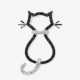 Kettenanhänger im stilisierten Katzenmotiv verziert mit weißen und schwarzen Brillanten - Deutschland - photo 1