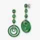 Ein Paar Ohrgehänge verziert mit feinen grünen Jade - Elementen und Brillanten - Italien - Foto 1