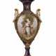 A MONUMENTAL ORMOLU-MOUNTED SEVRES STYLE PORCELAIN COBALT-BLUE GROUND VASE AND COVER - Foto 1