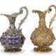 TWO SIMILAR CONTINENTAL SILVER AND SILVER GILT ENAMEL, PEARL, AND GEM-MOUNTED EWERS - фото 1