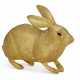 A RUBY-MOUNTED 24K GOLD FIGURE OF A RABBIT - фото 1