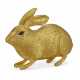 A SAPPHIRE-MOUNTED 24K GOLD FIGURE OF A RABBIT - photo 1