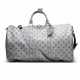 A METALLIC SILVER MONOGRAM KEEPALL BANDOULIÈRE 50 WITH SILVER HARDWARE - photo 1