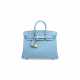 A BLUE DU NORD SWIFT LEATHER BIRKIN 25 WITH GOLD HARDWARE - фото 1
