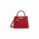 A ROUGE DE COEUR TOGO LEATHER RETOURNÉ KELLY 25 WITH GOLD HARDWARE - Foto 1