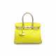 A CUSTOM LIME & GRIS TOURTERELLE CHÈVRE LEATHER BIRKIN 30 WITH BRUSHED PALLADIUM HARDWARE - photo 1