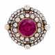 Antique brooch pendant with rubelite - photo 1