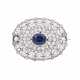 Art Deco brooch with sapphire, pearls and diamonds - Foto 1