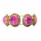 Bracelet with 7 beautiful pink tourmaline cabochons - фото 1