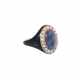Ring with black opal and small pearls, - фото 1