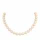 Necklace made of Akoya pearls with brilliant clasp, - фото 1