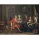 FRENCH SCHOOL OF THE XVII CENTURY "Nobles having coffee in the salon". - Foto 1