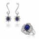 SAPPHIRE AND DIAMOND RING AND EARRINGS SET - фото 1