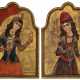 A PAIR OF QAJAR PAINTED WOODEN PANELS - фото 1