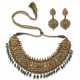 A GEM-SET AND ENAMELLED GOLD NECKLACE AND EARRINGS - фото 1