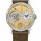F.P. JOURNE. AN EXTREMELY RARE AND EARLY PLATINUM TOURBILLON WRISTWATCH WITH POWER RESERVE, REMONTOIR D’EGALIT&#201;, BRASS MOVEMENT AND YELLOW GOLD DIAL - фото 1