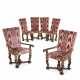 A SET OF SIX ITALIAN PARCEL-GILT AND GRAIN PAINTED DINING CHAIRS - фото 1