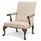 A GEORGE II WALNUT LIBRARY ARMCHAIR - photo 1