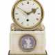 A ROYAL GEORGE III ORMOLU, JASPER AND WHITE MARBLE TIMEPIECE MANTEL CLOCK - Foto 1