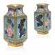 A PAIR OF ESCALIER DE CRISTAL (PARIS) PORCELAIN 'CLOISONNE' VASES - фото 1