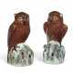 A SMALL PAIR OF CHINESE EXPORT PORCELAIN OWLS - Foto 1