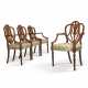 A SET OF FOUR GEORGE III MAHOGANY OPEN ARMCHAIRS - фото 1