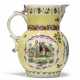 A WORCESTER PORCELAIN YELLOW-GROUND MASK JUG - фото 1