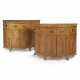 A PAIR OF ENGLISH SATINWOOD, HOLLY, AND AMARANTH DEMI-LUNE COMMODES - photo 1