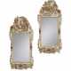 A PAIR OF SOUTH GERMAN CREAM AND POLYCHROME-PAINTED AND PARCEL-GILT MIRRORS - фото 1