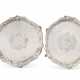 A PAIR OF GEORGE II SILVER SALVERS - photo 1