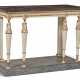 A SWEDISH PARCEL-GILT, WHITE AND FAUX MARBLE-PAINTED AND SIDE TABLE - фото 1